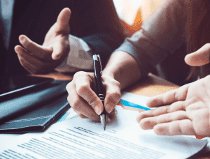 person signing contract